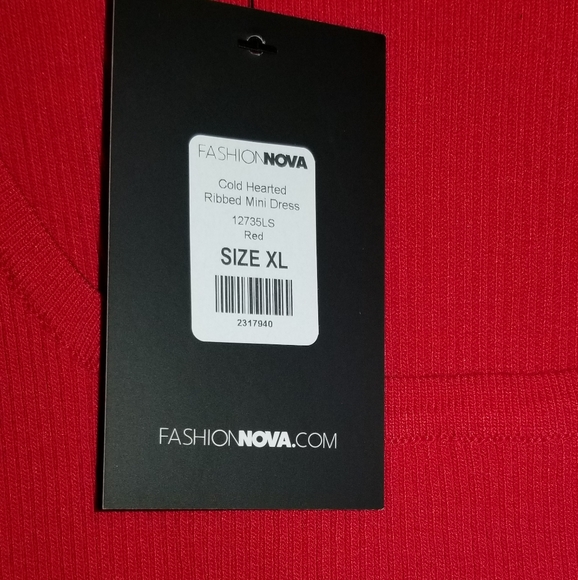 Red Ribbed Dress - Picture 4 of 4